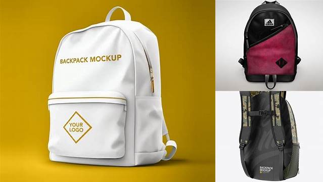 316+ Backpack PSD Mockup Back Half Side View Free Mockup PSD Template