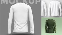 3160+ Men's Baseball T-shirt with Long Sleeves PSD Mockup Back View Free PSD Mockup Resource