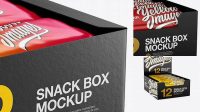 3161+ 12 Matte Snack Bars Display Box PSD Mockup Exclusive PSD Design Freebie