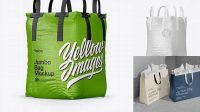 3167+ Jumbo Bag PSD Mockup Half Side View Custom Design Freebie PSD