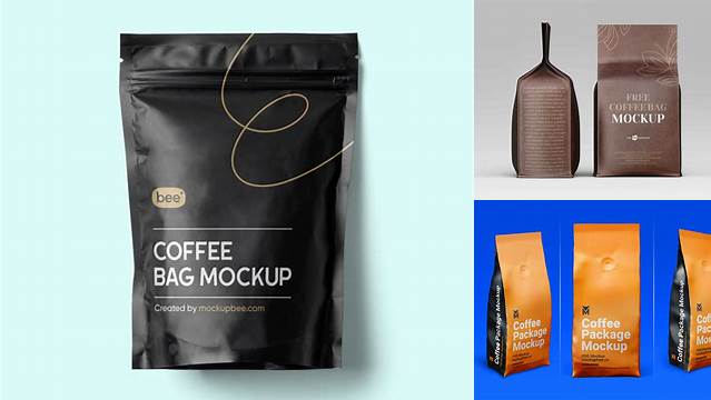 3171+ Coffee Bag With Valve PSD Mockup Front View Digital Download PSD for Free