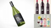 3178+ Green Glass Red Wine Bottle PSD Mockup Modern Photoshop Resource