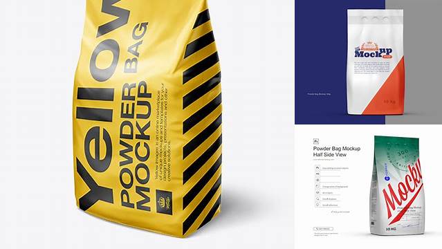 3183+ 10kg Powder Bag PSD Mockup Custom Design Freebie PSD