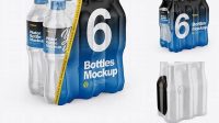 3186+ 6 Bottles Pack PSD Mockup Half Side View High-Angle Shot Editable Photoshop Free Mockup