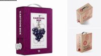 3186+ Carton Box with Wine Dispenser Top Fully Customizable Photoshop Freebie