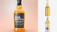 3188+ Clear Glass Bottle with Lager Beer PSD Mockup Versatile and Modern PSD Mockup