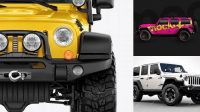 3188+ Jeep Wrangler PSD Mockup Front view Free Editable Photoshop Template