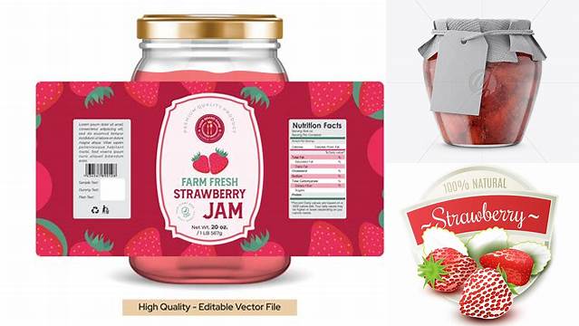 3190+ Glass Strawberry Jam Jar with Fabric Cap and Label Exclusive Layered PSD Mockup