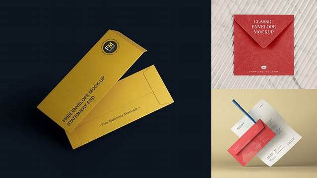 3191+ Paper Envelope PSD Mockup Front View Smart Editable Design Mockup