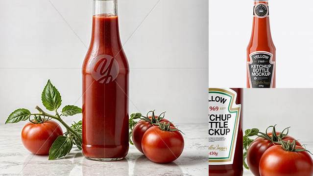 3193+ Clear Glass Tomato Ketchup Bottle PSD Mockup Free Graphic Mockup PSD