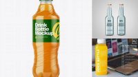 3193+ Clear PET Bottle With Yellow Drink PSD Mockup Advanced Editable Template Free