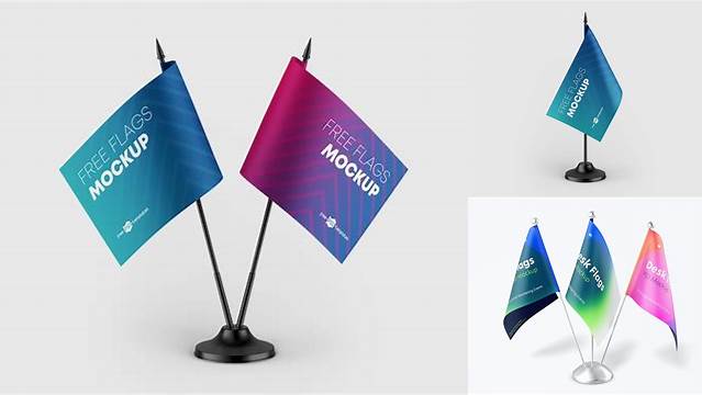 3193+ Metallic Desk Flags PSD Mockup Download Premium PSD Resource