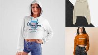 3194+ Crop Top Hoodie Mockup PSD Download