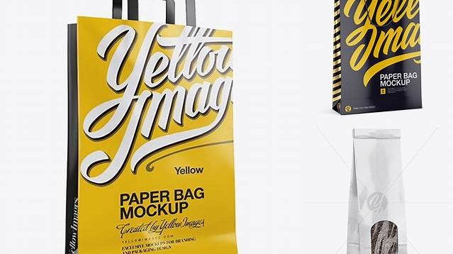 3194+ Glossy Paper Bag With Boxes PSD Mockup Half Side View High-Resolution Editable PSD