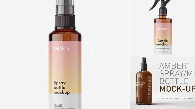 3195+ Amber Spray Bottle Mockup Easy Editable