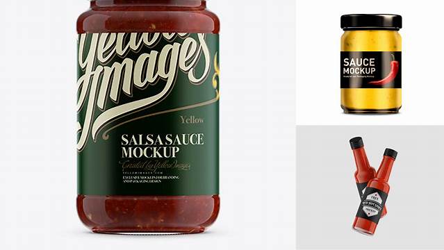 3196+ Salsa Sauce Jar PSD Mockup Elegant PSD Mockup