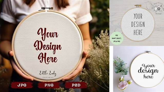 3197+ Embroidery Hoop Mockup Free Smart PNG Image