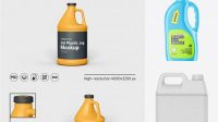 3202+ 2L Matt Plastic Milk Jug PSD Mockup Front and Back Views For Free Download