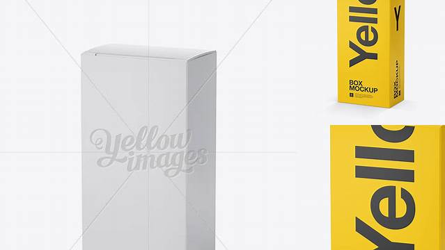 3202+ Nasal Spray Box PSD Mockup 25° Angle Back View High-Angle Shot High-Quality Creative PSD