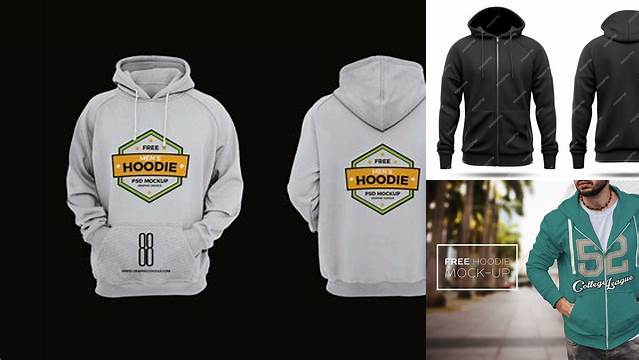 3207+ Men’s Full-Zip Hoodie PSD Mockup Front View Editable Graphic Free PSD