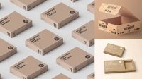 3208+ Textured Paper Box with Label PSD Mockup Top View Exclusive Free Creative Mockup File