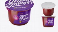 3214+ Cherry Jelly Cup PSD Mockup High-Angle Shot High Resolution