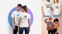 3214+ Couple T Shirt Mockup Psd Free Download Smart Layer PSD