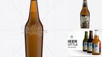 3216+ 660ml Beer Bottle PSD Mockup / Amber Glass Downloadable PSD Design Template