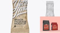 3217+ Kraft Snack Package PSD Mockup Hero Shot Editable Design PSD File