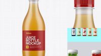 3218+ Frosted Plastic Apple Juice Bottle PSD Mockup Editable Photoshop File