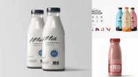 3218+ Glass Organic Milk Bottle PSD Mockup Modern PSD Templates