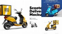 3223+ Scooter Delivery Mockup Easy Editable