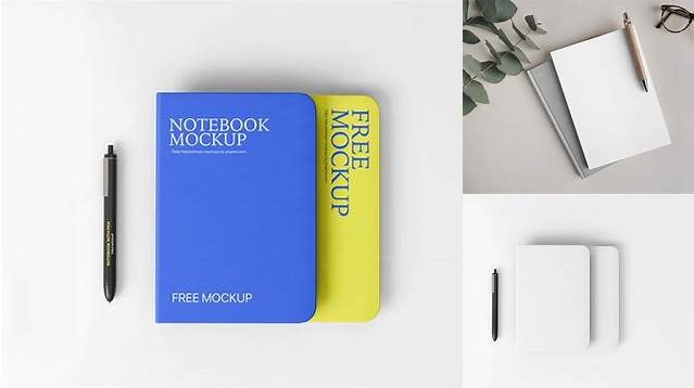 3224+ Opened Notebook with Pen PSD Mockup Custom Graphic Mockup File