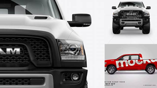 3226+ Dodge Ram 1500 PSD Mockup Front View Elegant and Stylish Free PSD