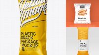 3226+ Plastic Snack Package PSD Mockup Halfside View High-Quality PSD Files