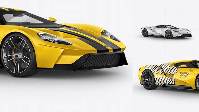 3234+ Ford GT II PSD Mockup Half Side View Creative and Modern PSD Freebie