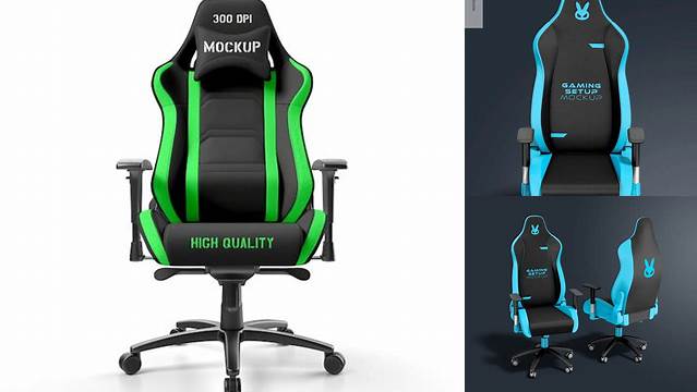 3235+ Gaming Chair PSD Mockup Front View Advanced Editable PSD