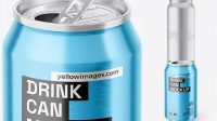 324+ 500ml Metallic Aluminium Can PSD Mockup Eye-Level Shot Modern Photoshop Resource