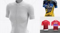 3240+ Women's Cycling Jersey PSD Mockup Halfside View Versatile and Elegant PSD File