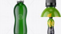 3241+ 330ml PET Green Bottle with Shrink Sleeve PSD Mockup Smart Layer PSD