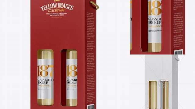 3241+ Matte White Wine Bottles Box PSD Mockup Half Side View High-Resolution Graphic