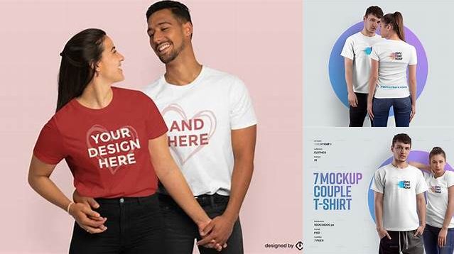 3244+ Couple T Shirt Mockup Free Download Best for Showcase