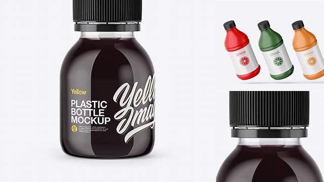 3246+ 60ml Plastic Bottle with Dark Soft Drink PSD Mockup Download Premium Free PSD