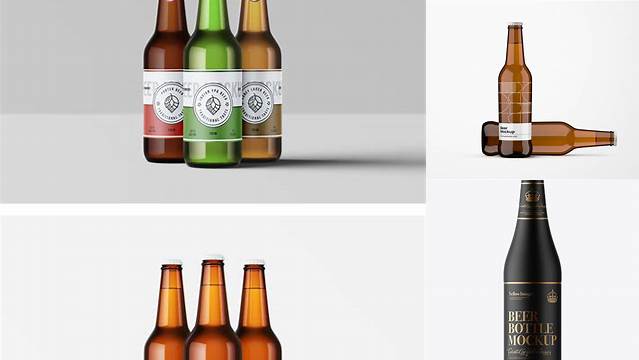 3246+ Black Ceramic Beer Bottle PSD Mockup Editable Graphic Free PSD