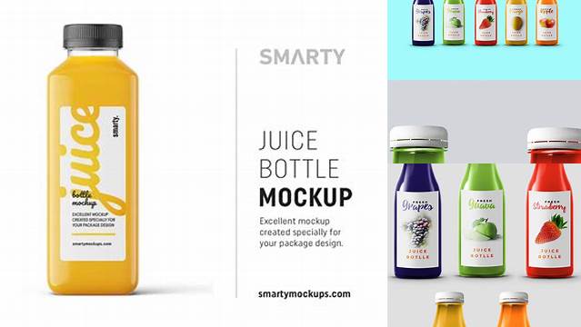 3248+ 500ml Plastic Juice Bottle PSD Mockup Versatile PSD Mockup File