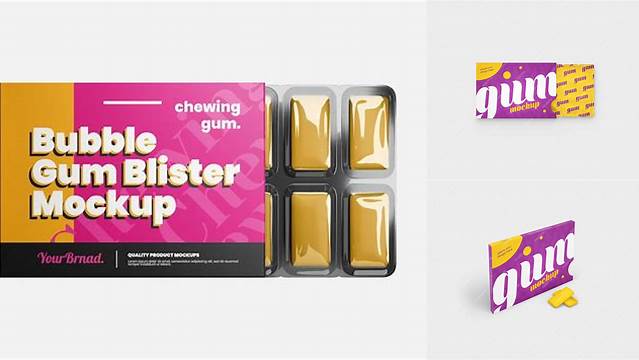 3257+ Bubble Gum Mockup Smart Layer PSD