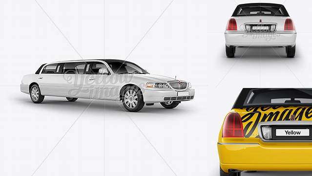 326+ Lincoln Town Car Limousine PSD Mockup Back View Free Design Resource