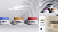 3261+ Glossy Plastic Cosmetic Jar PSD Mockup Front View Creative PSD Resources