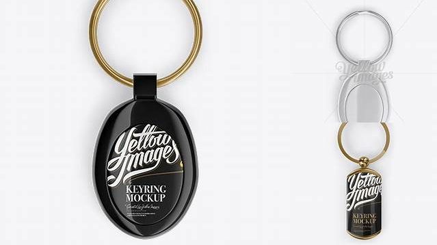 3267+ Glossy Keyring PSD Mockup Top View Editable Photoshop File