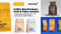 3270+ Kraft Coffee Bag PSD Mockup Front View Free Stylish PSD for Graphic Designers